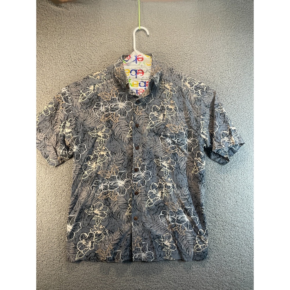 Reel Legends Vented Fishing Shirt Men Large Water‎ Print Button Down
